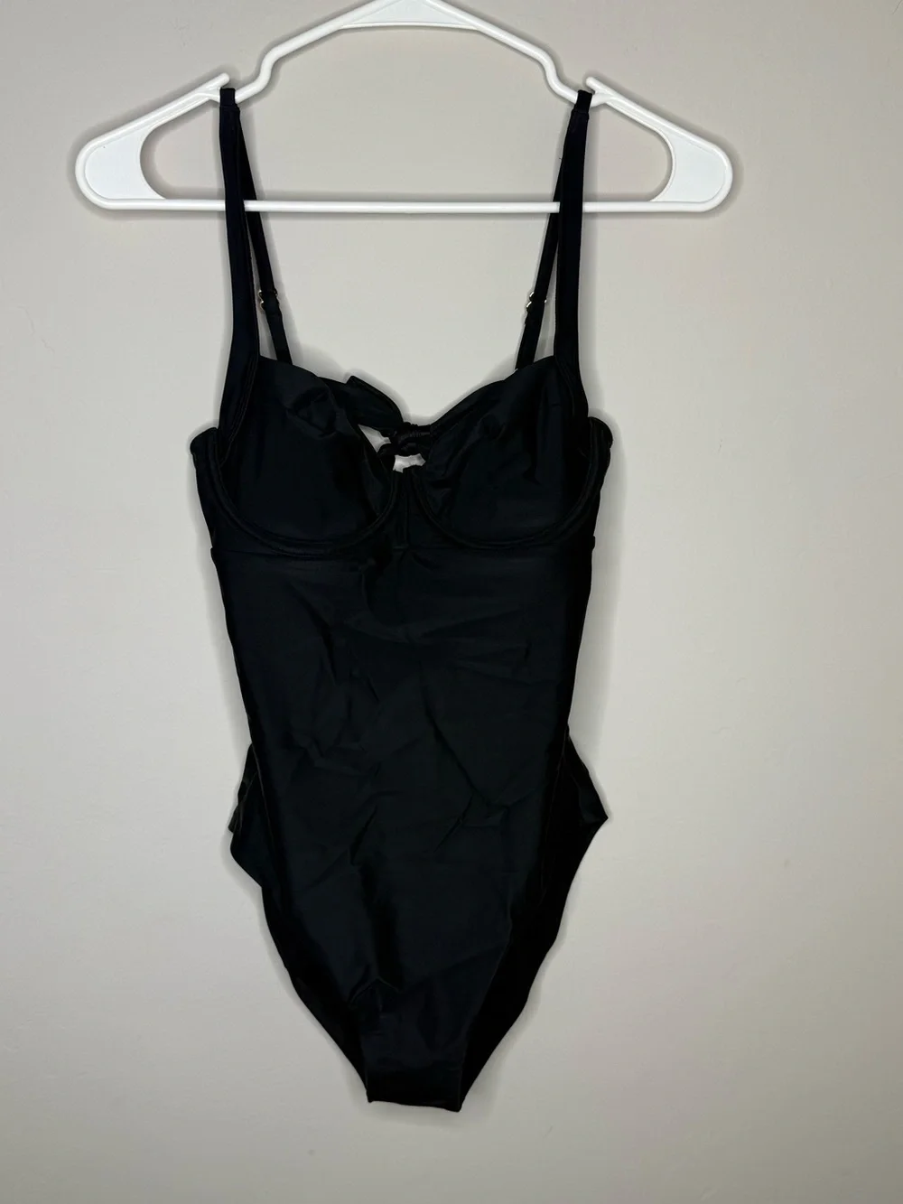Quince Italian Underwire One-Piece Swimsuit Black S NWT